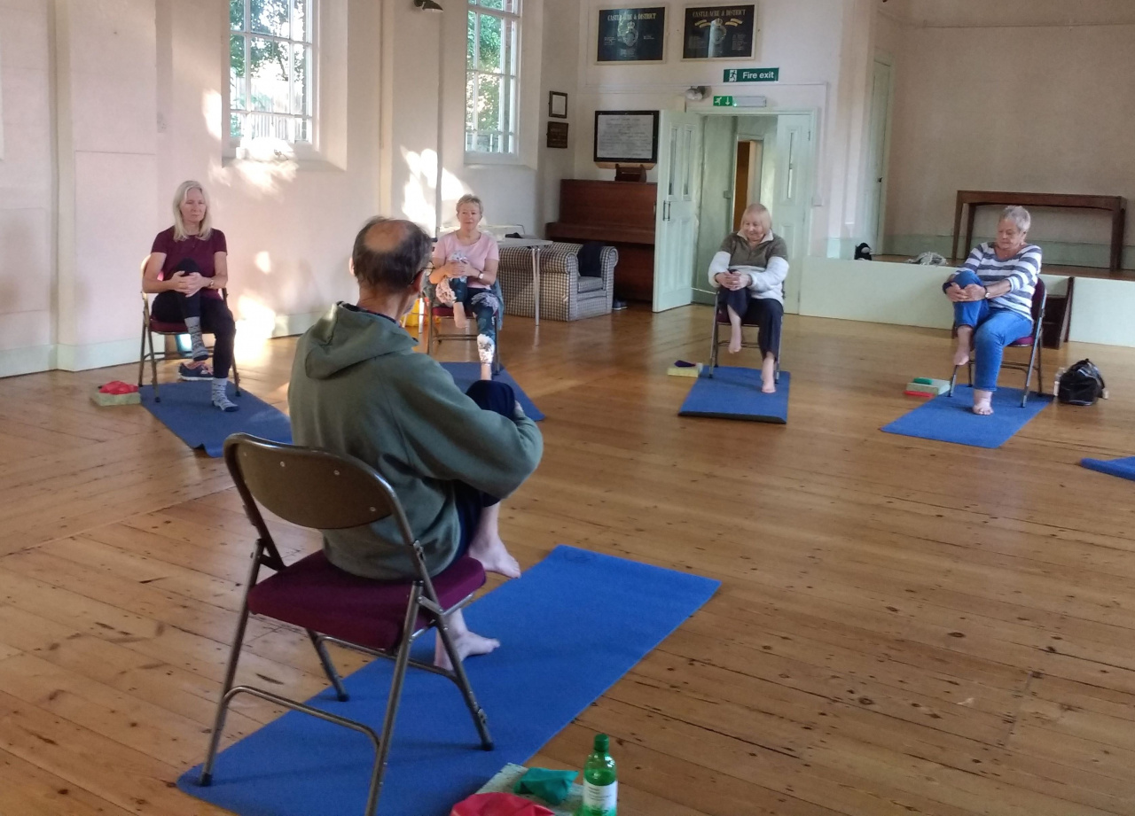 Nigel taking a Gentle Yoga class